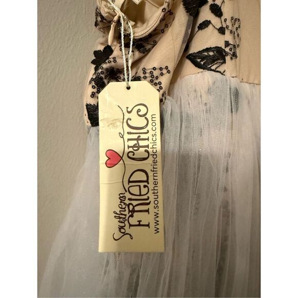 Southern Fried Chics Size XL Tulle Layered Maxi Dress Cream White Fairy Bride - Picture 14 of 16